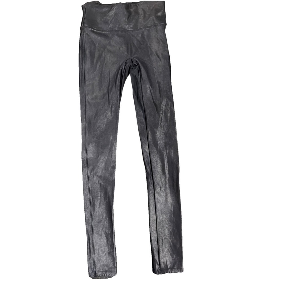 Spanx Women's Size Small Faux Black Leather Leggings Pants Stretch Causal